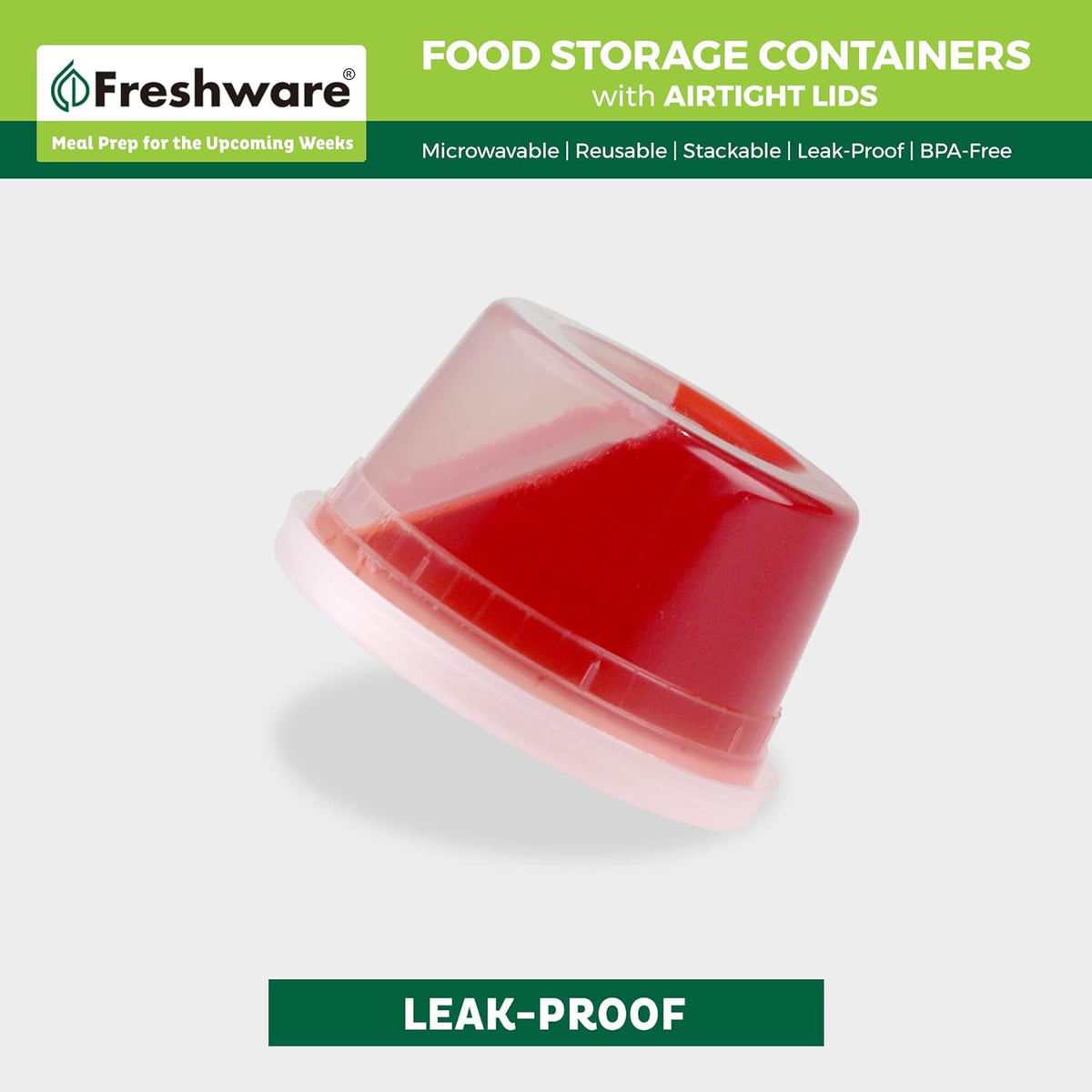 Food Storage Containers 8 oz Plastic Deli Containers with Lids, Slime, Soup, Meal Prep Containers | BPA Free | Stackable | Leakproof | Microwave/Dishwasher/Freezer Safe