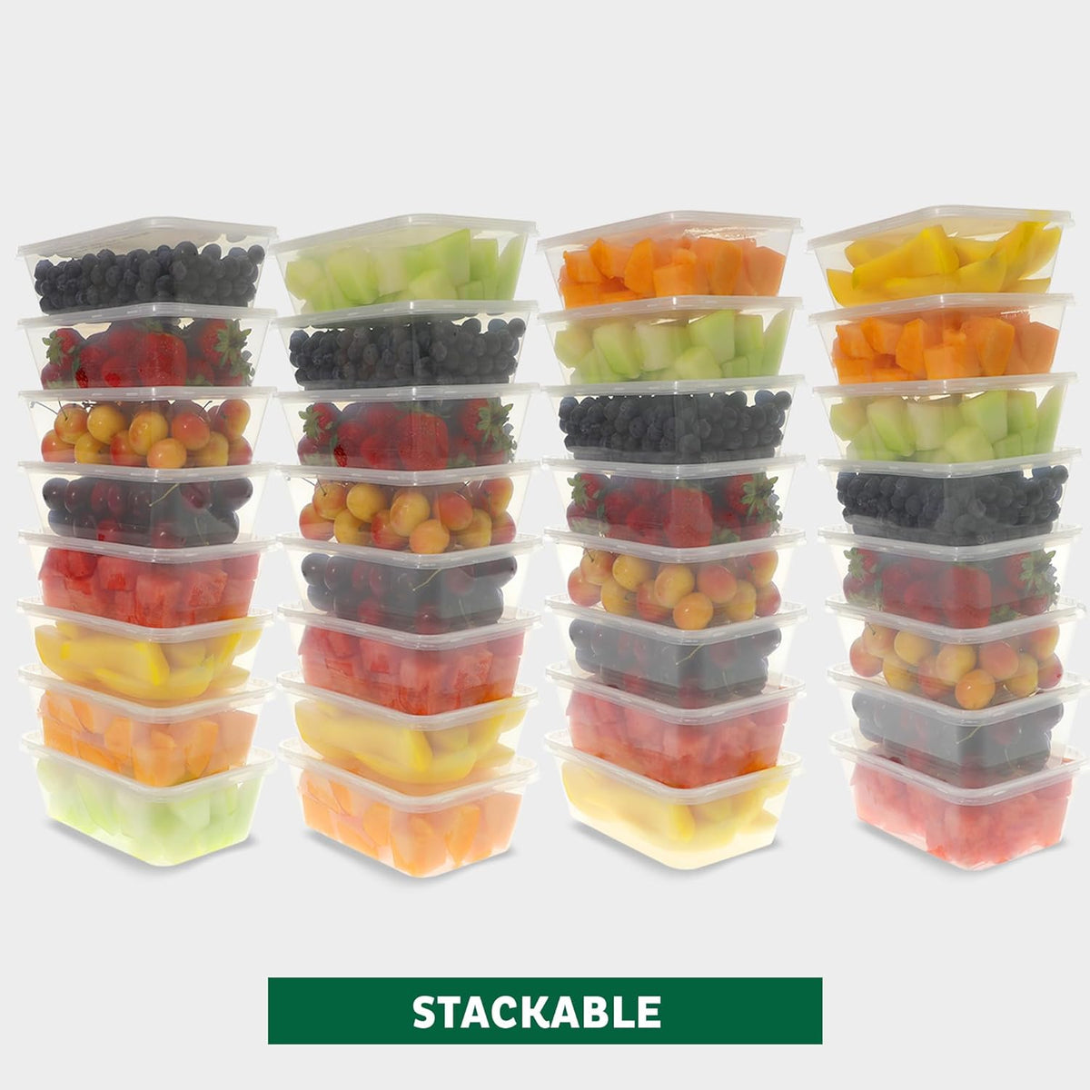 Food Storage Containers 8 oz Plastic Deli Containers with Lids, Slime, Soup, Meal Prep Containers | BPA Free | Stackable | Leakproof | Microwave/Dishwasher/Freezer Safe