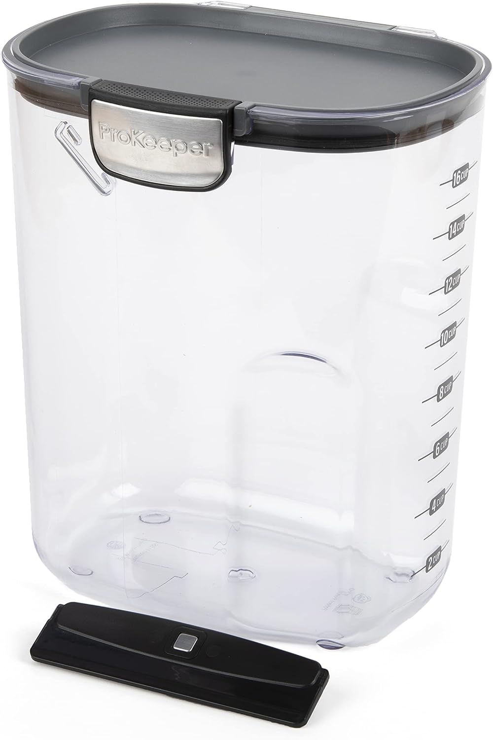 ProKeeper+ Clear Plastic Airtight Food Baker's Kitchen Storage Organization Container Canister Set with Magnetic Accessories (Flour 4-Quart)