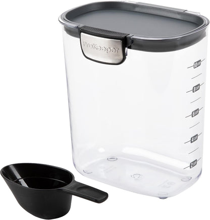 ProKeeper+ Clear Plastic Airtight Food Baker's Kitchen Storage Organization Container Canister Set with Magnetic Accessories (Flour 4-Quart)