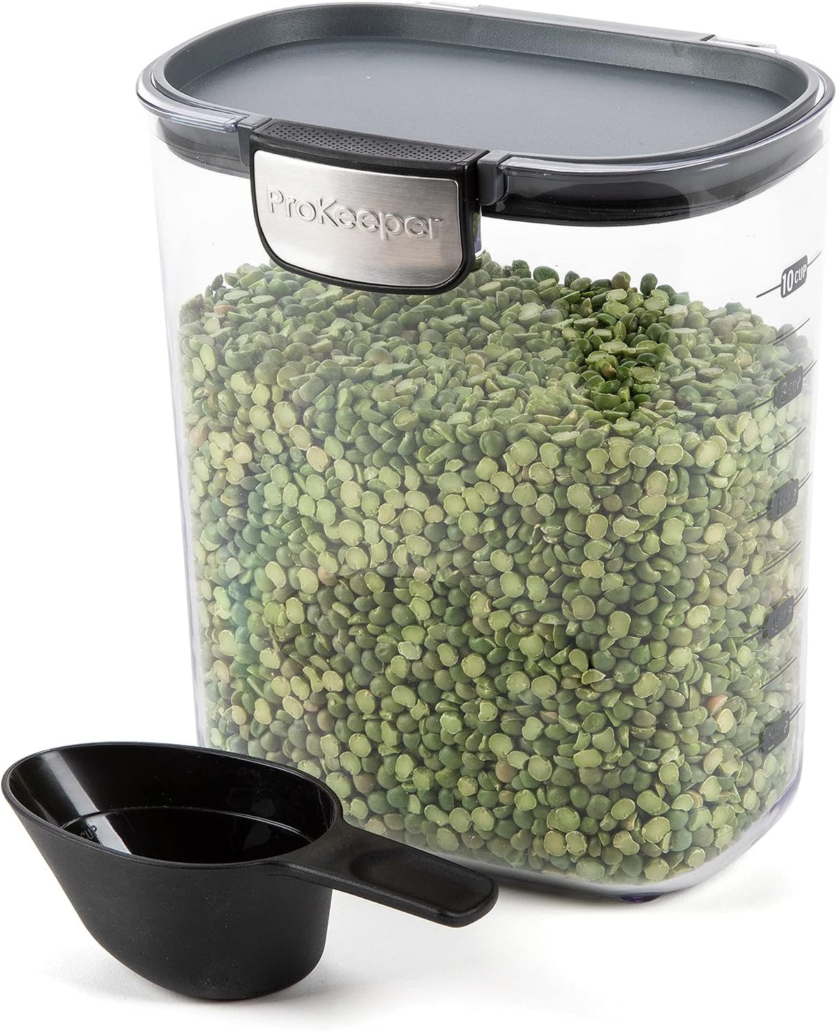 ProKeeper+ Clear Plastic Airtight Food Baker's Kitchen Storage Organization Container Canister Set with Magnetic Accessories (Flour 4-Quart)