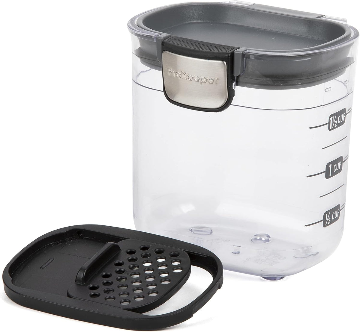 ProKeeper+ Clear Plastic Airtight Food Baker's Kitchen Storage Organization Container Canister Set with Magnetic Accessories (Flour 4-Quart)