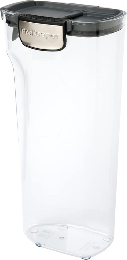ProKeeper+ Clear Plastic Airtight Food Baker's Kitchen Storage Organization Container Canister Set with Magnetic Accessories (Flour 4-Quart)