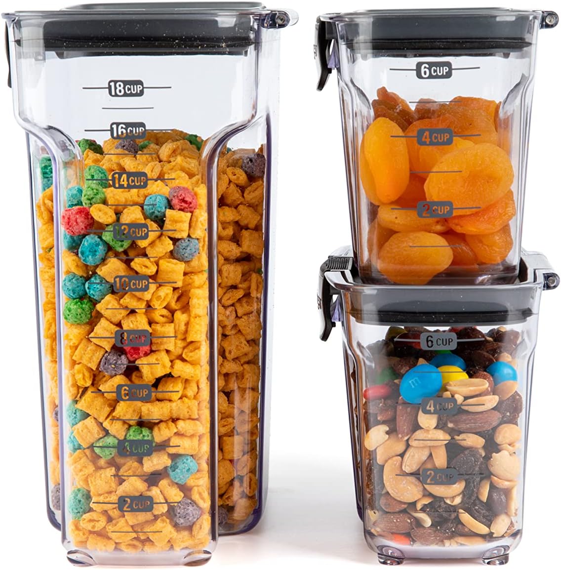 ProKeeper+ Clear Plastic Airtight Food Baker's Kitchen Storage Organization Container Canister Set with Magnetic Accessories (Flour 4-Quart)