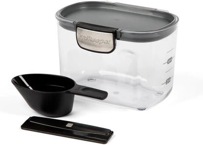 ProKeeper+ Clear Plastic Airtight Food Baker's Kitchen Storage Organization Container Canister Set with Magnetic Accessories (Flour 4-Quart)