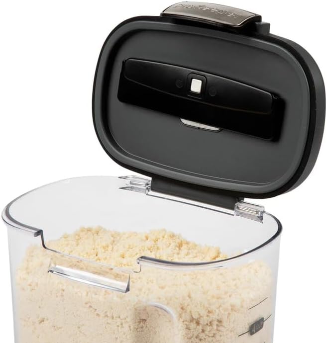 ProKeeper+ Clear Plastic Airtight Food Baker's Kitchen Storage Organization Container Canister Set with Magnetic Accessories (Flour 4-Quart)