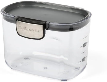 ProKeeper+ Clear Plastic Airtight Food Baker's Kitchen Storage Organization Container Canister Set with Magnetic Accessories (Flour 4-Quart)