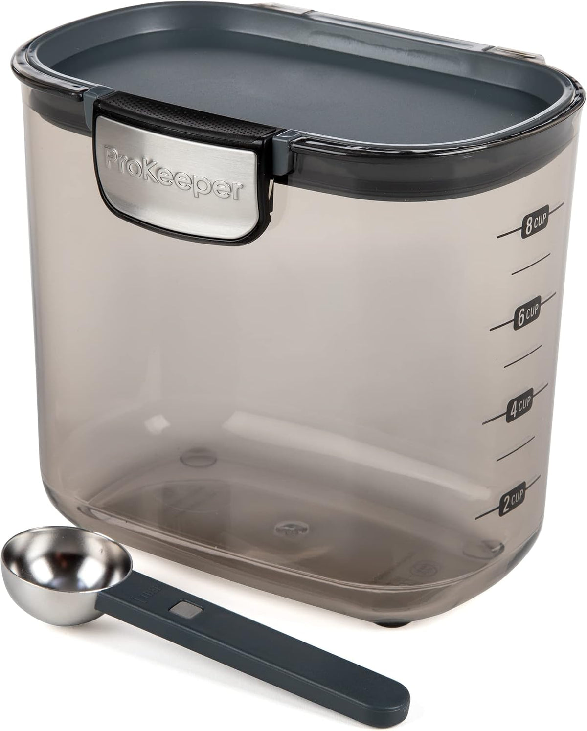 ProKeeper+ Clear Plastic Airtight Food Baker's Kitchen Storage Organization Container Canister Set with Magnetic Accessories (Flour 4-Quart)