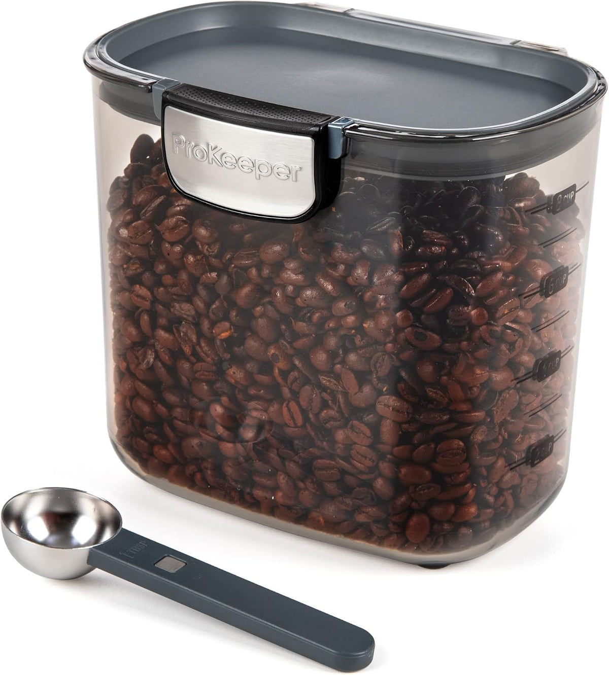 ProKeeper+ Clear Plastic Airtight Food Baker's Kitchen Storage Organization Container Canister Set with Magnetic Accessories (Flour 4-Quart)