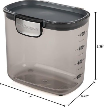 ProKeeper+ Clear Plastic Airtight Food Baker's Kitchen Storage Organization Container Canister Set with Magnetic Accessories (Flour 4-Quart)