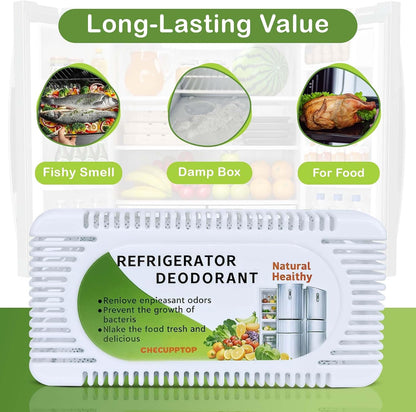 Exle Fridge Deodorizer - Unscented Activated Charcoal Refrigerator Deodorizer - More Effective Than Baking Soda for Fridge - Refrigerator Odor Remover for Freezers, Coolers, & Closets - 2 Pack