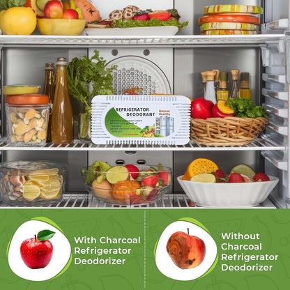 Exle Fridge Deodorizer - Unscented Activated Charcoal Refrigerator Deodorizer - More Effective Than Baking Soda for Fridge - Refrigerator Odor Remover for Freezers, Coolers, & Closets - 2 Pack