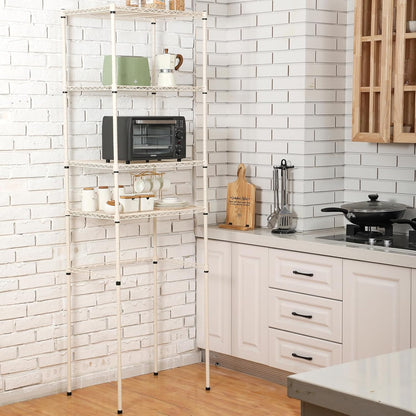 4 Tier Mini Fridge Shelf for Dorm Over Fridge Storage and Microwave Stand Adjustable Height Storage Shelf Metal Rack Organizer for Dorm College Rooms Kitchen Pantry(Black)