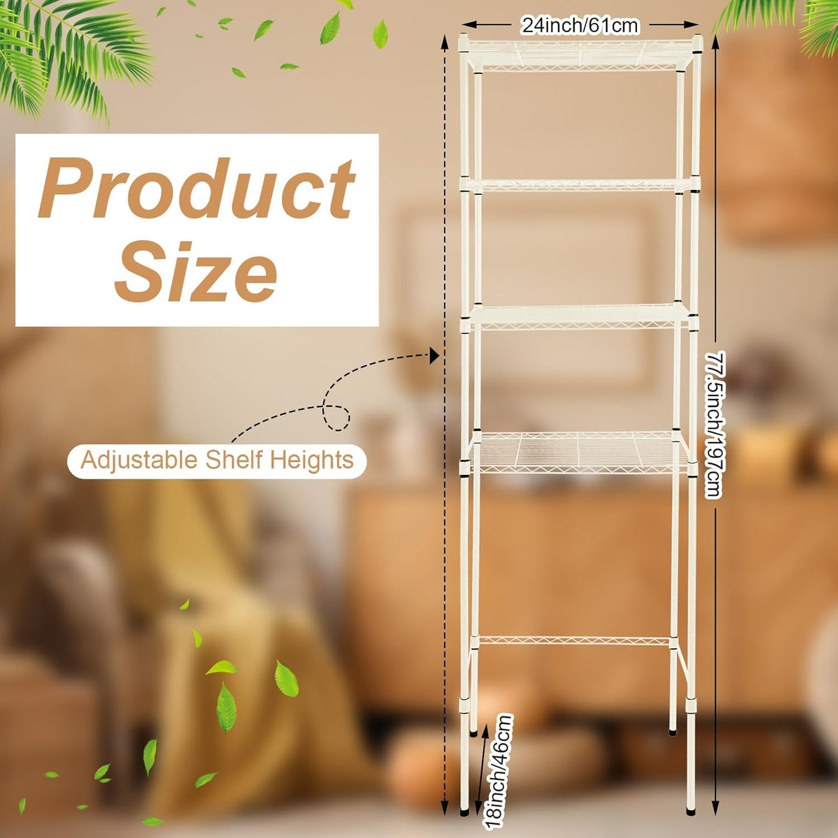 4 Tier Mini Fridge Shelf for Dorm Over Fridge Storage and Microwave Stand Adjustable Height Storage Shelf Metal Rack Organizer for Dorm College Rooms Kitchen Pantry(Black)