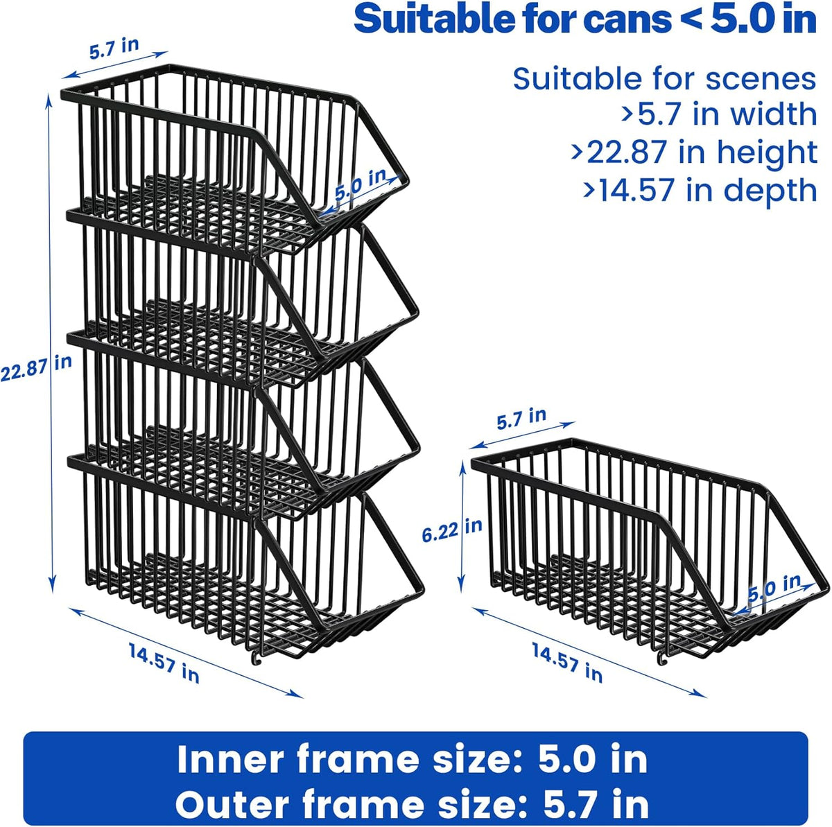 Soda Can Organizer of 4 Pack,Stackable Can Organizer For Pantry, Soda Storage, Soup Soda Can Dispenser, Can Storage Rack for Pet Food Cans