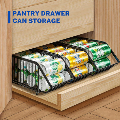 Soda Can Organizer of 4 Pack,Stackable Can Organizer For Pantry, Soda Storage, Soup Soda Can Dispenser, Can Storage Rack for Pet Food Cans