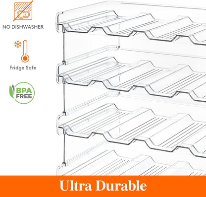 2 Tier Stackable Water Bottle Organizer for Cabinet, Plastic Bottle Holder Fits 6 Bottles/Tumblers up to 3.8" Diameter for Pantry/Countertop/Cupboard, 28 x 19 x 15 cm/11 x 7.5 x 5.7"
