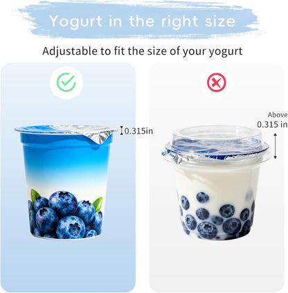 Adjustable 12 Pack Yogurt Organizer for Refrigerator with Self-Adhesive Tapes – Space Saving Fridge Storage Holder Fits 3.75" Greek, Vegan & Regular Yogurt Cups