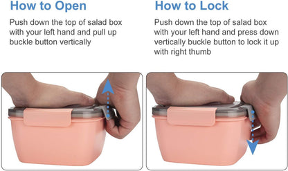 Salad Lunch Container To Go, 2 Packs 52-oz Salad Bowls to go for lunch