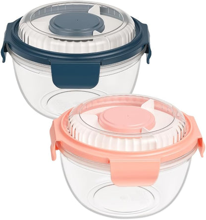 Salad Lunch Container To Go, 2 Packs 52-oz Salad Bowls to go for lunch