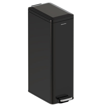 8 gallon/30L Slim Stainless Steel Garbage Can with Soft Close lid for Small Spaces，Pedal Fingerprint Proof Trash Bin with Removable Inner Bucket for Kitchen