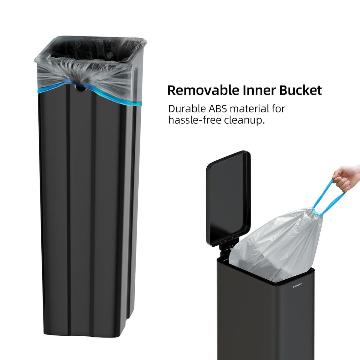 8 gallon/30L Slim Stainless Steel Garbage Can with Soft Close lid for Small Spaces，Pedal Fingerprint Proof Trash Bin with Removable Inner Bucket for Kitchen
