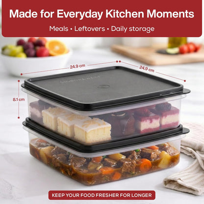 Plastic Storage Containers with Lids – 2-Pack 3L Cupcake Carrier – Leakproof Cookie Storage Containers Airtight – BPA-Free Plastic Containers with Lids for Food Storage, Meal Prep, Leftovers, Cupcakes