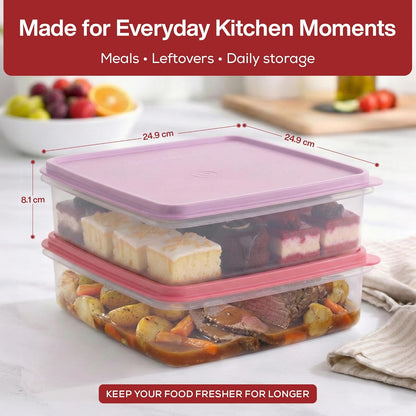 Plastic Storage Containers with Lids – 2-Pack 3L Cupcake Carrier – Leakproof Cookie Storage Containers Airtight – BPA-Free Plastic Containers with Lids for Food Storage, Meal Prep, Leftovers, Cupcakes
