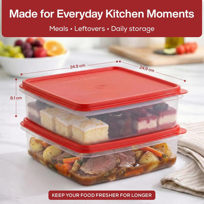 Plastic Storage Containers with Lids – 2-Pack 3L Cupcake Carrier – Leakproof Cookie Storage Containers Airtight – BPA-Free Plastic Containers with Lids for Food Storage, Meal Prep, Leftovers, Cupcakes