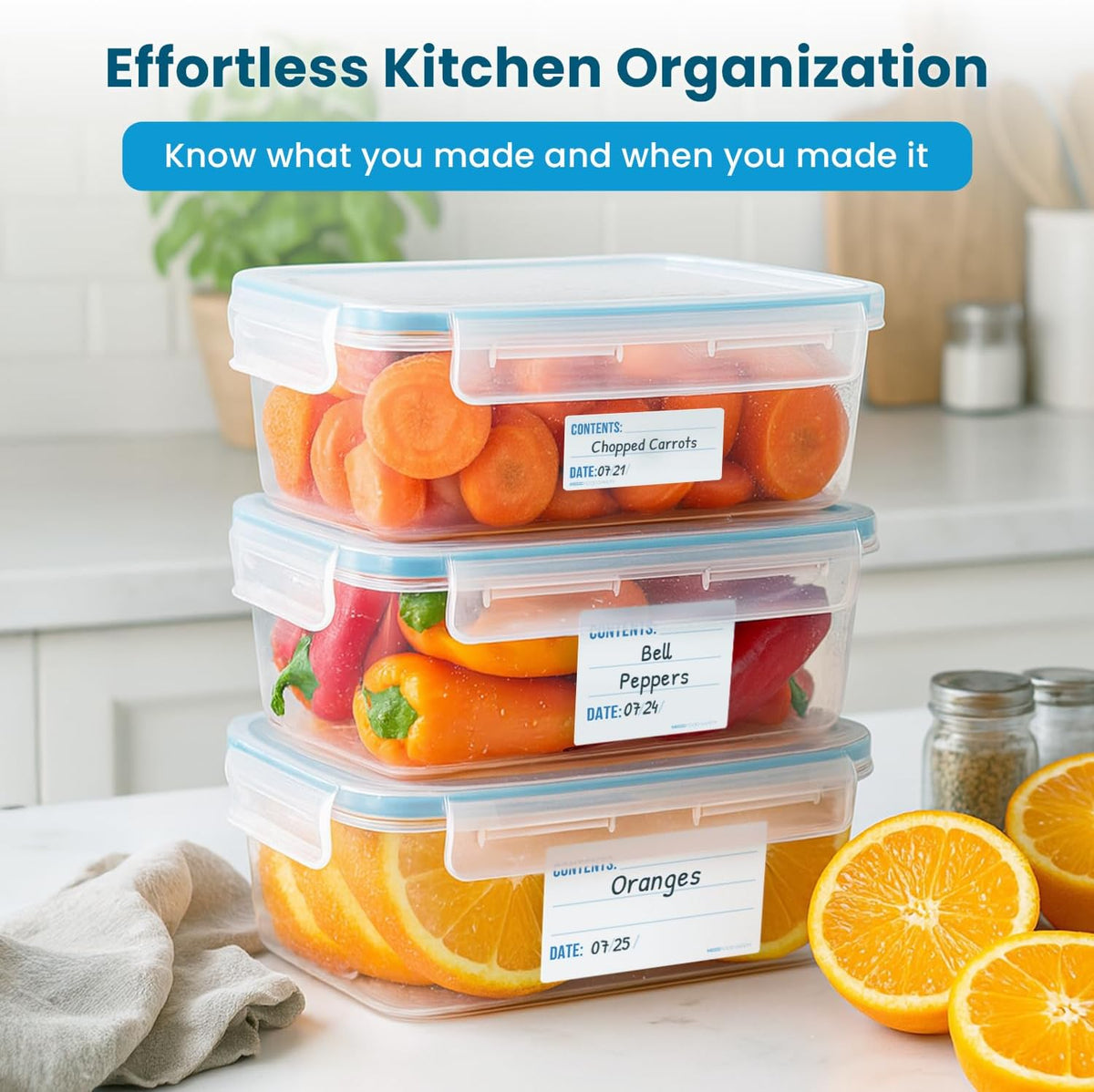 Freezer Labels 1x2 in 200/Roll, Dissolvable Fill in Canning Jar Stickers | Preprinted write on lines, use pen or marker, containers, bottles, food storage, meal prep, pantry, peels clean, no residue