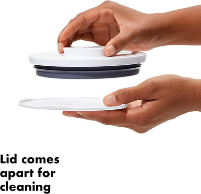 Good Grips Pet POP Container – 6.0 Qt/5.7 L with Half Scoop, Ideal for up to 6.5lbs of Dog Food or 4.5lbs of Cat Food, Airtight Dog and Cat Food Storage Container, BPA Free, Clear
