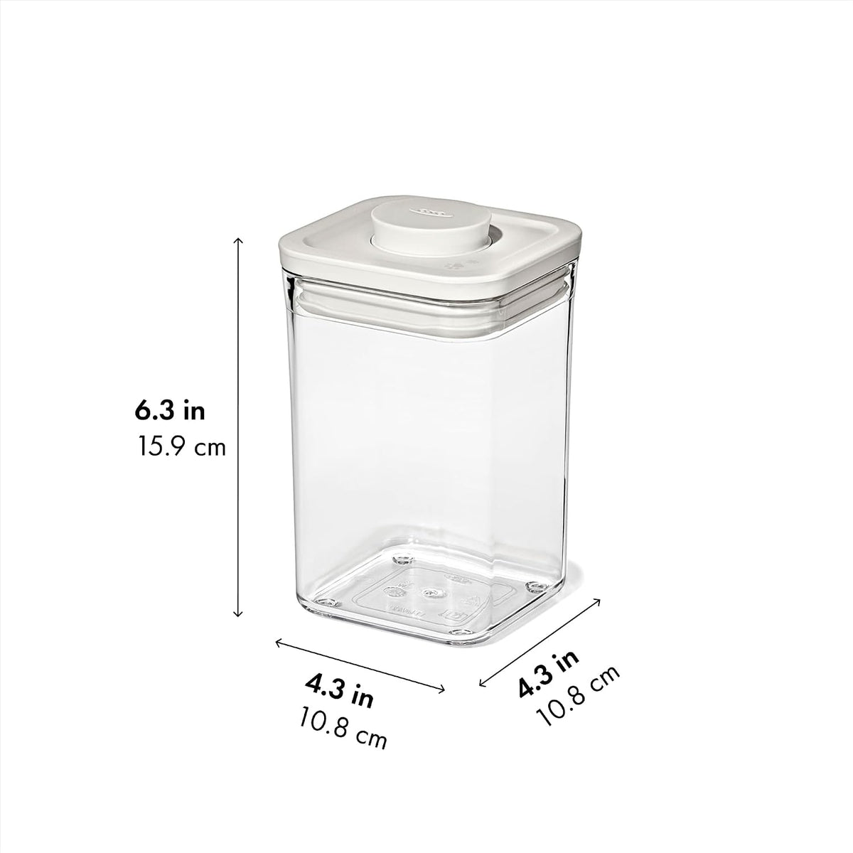 Good Grips Pet POP Container – 6.0 Qt/5.7 L with Half Scoop, Ideal for up to 6.5lbs of Dog Food or 4.5lbs of Cat Food, Airtight Dog and Cat Food Storage Container, BPA Free, Clear
