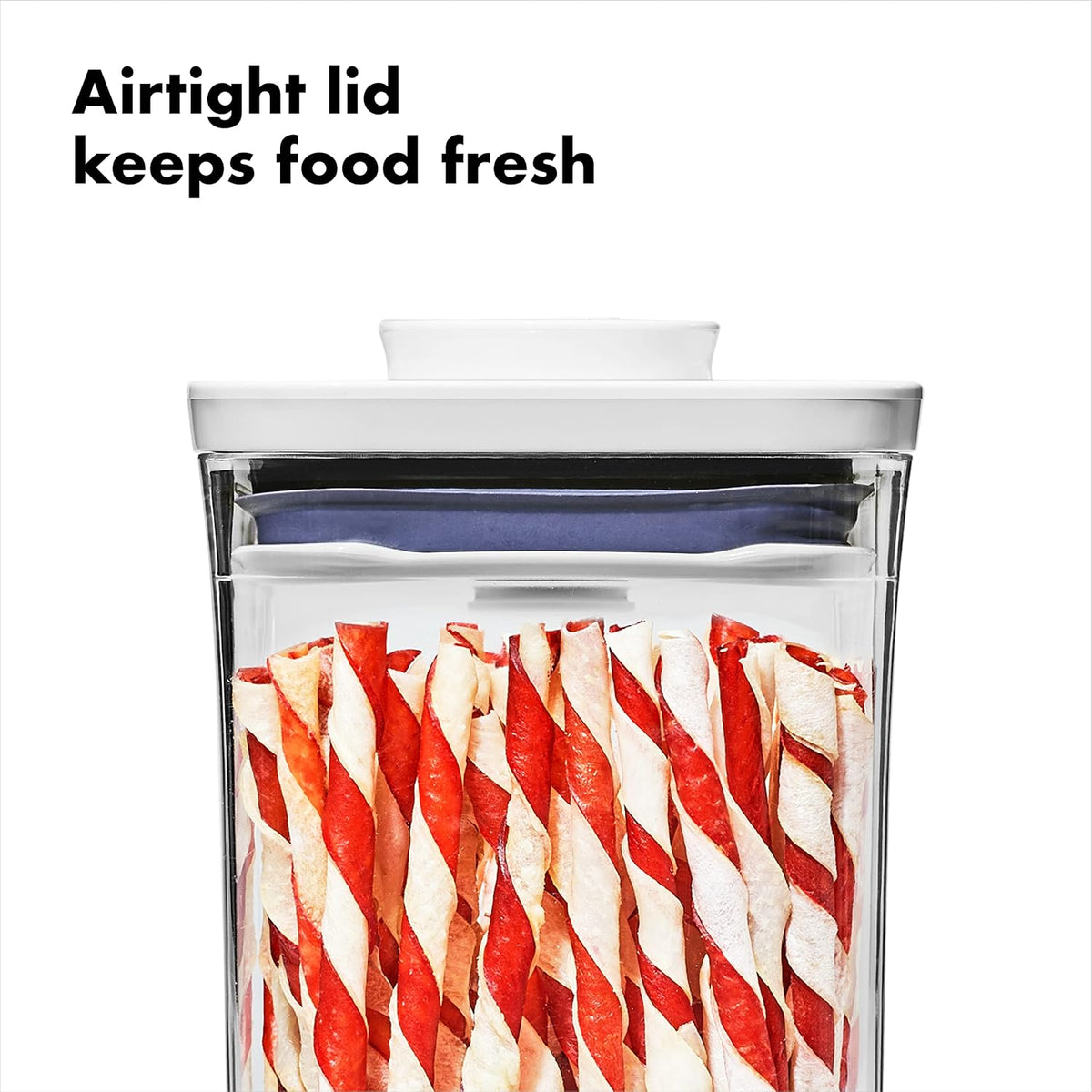 Good Grips Pet POP Container – 6.0 Qt/5.7 L with Half Scoop, Ideal for up to 6.5lbs of Dog Food or 4.5lbs of Cat Food, Airtight Dog and Cat Food Storage Container, BPA Free, Clear