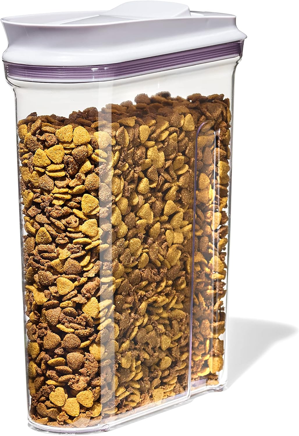 Good Grips Pet POP Container – 6.0 Qt/5.7 L with Half Scoop, Ideal for up to 6.5lbs of Dog Food or 4.5lbs of Cat Food, Airtight Dog and Cat Food Storage Container, BPA Free, Clear