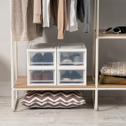 4-Pack, 6 Qt. Small Stacking Drawer Storage Organizer, White | Organize craft supplies, accessories, office items, and small essentials around your home with separate storage spaces