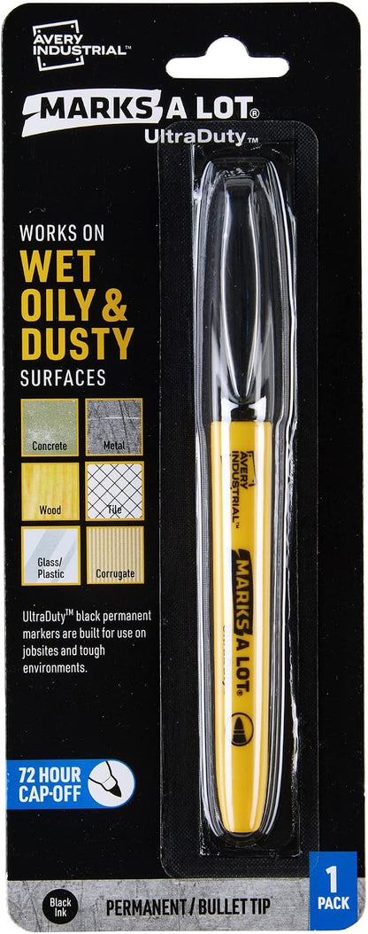 Marks A Lot Permanent Markers, Bullet Tip, 1 Black Marker