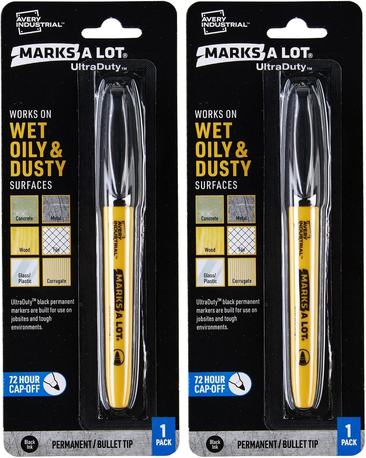Marks A Lot Permanent Markers, Bullet Tip, 1 Black Marker