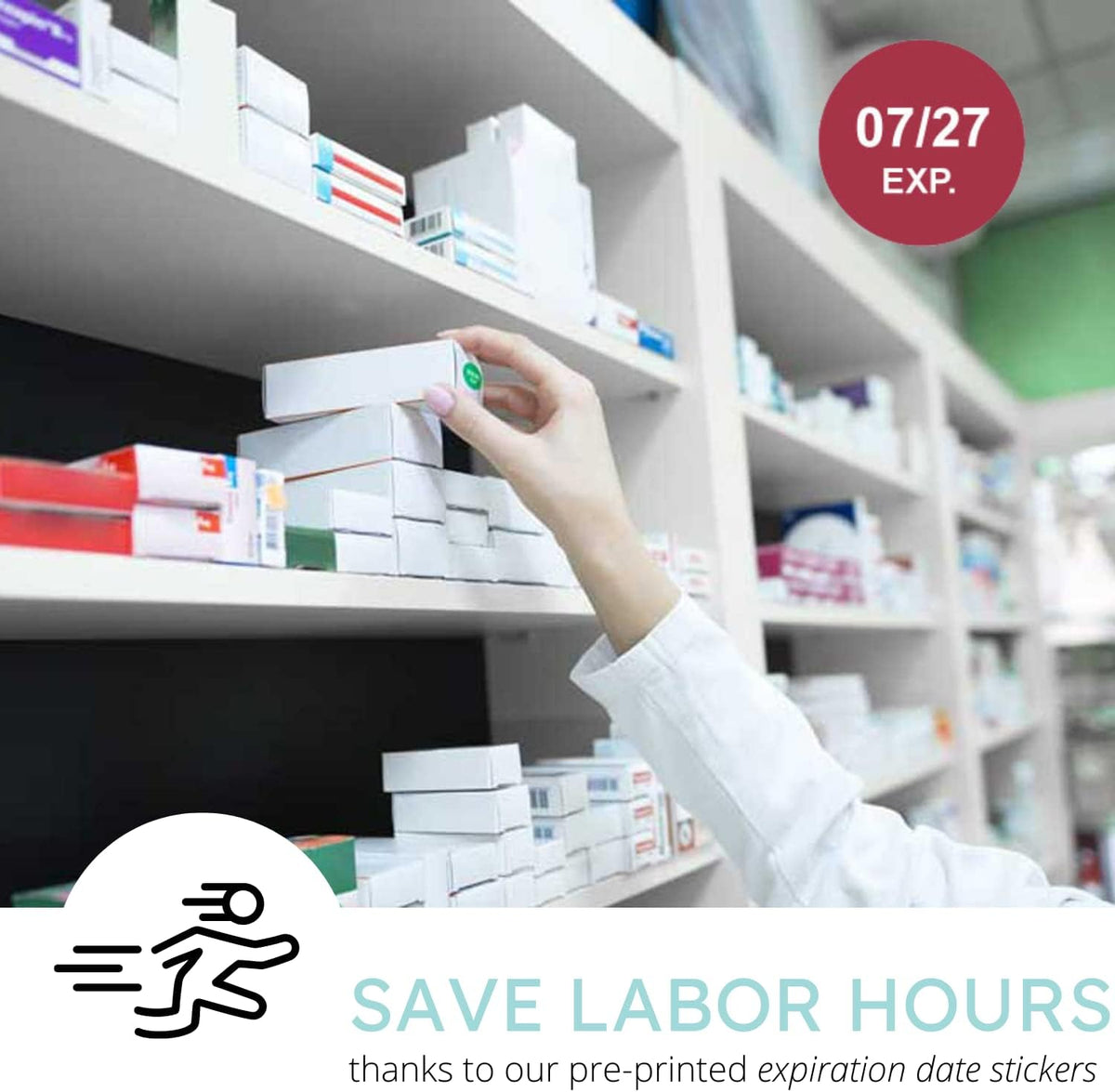 Expiration Dates Stickers System, 2027-2031 | 5 Year Supply, 480 Color Coded Labels, 2027-2031, Pharmacy Inventory & Chemistry & Food Management