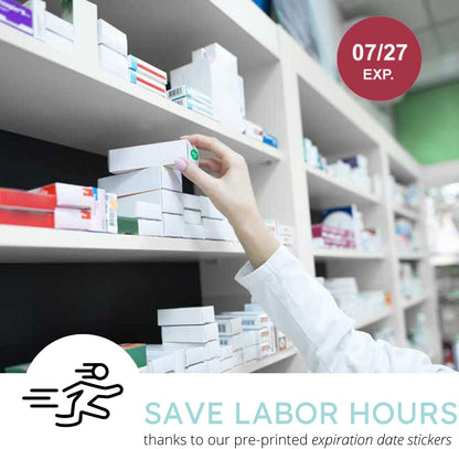 Expiration Dates Stickers System, 2027-2031 | 5 Year Supply, 480 Color Coded Labels, 2027-2031, Pharmacy Inventory & Chemistry & Food Management