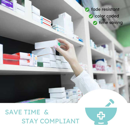 Expiration Dates Stickers System, 2027-2031 | 5 Year Supply, 480 Color Coded Labels, 2027-2031, Pharmacy Inventory & Chemistry & Food Management
