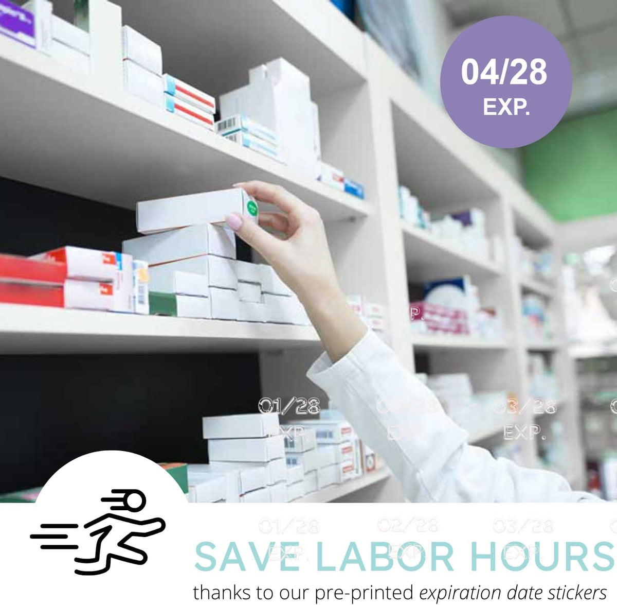 Expiration Dates Stickers System, 2027-2031 | 5 Year Supply, 480 Color Coded Labels, 2027-2031, Pharmacy Inventory & Chemistry & Food Management