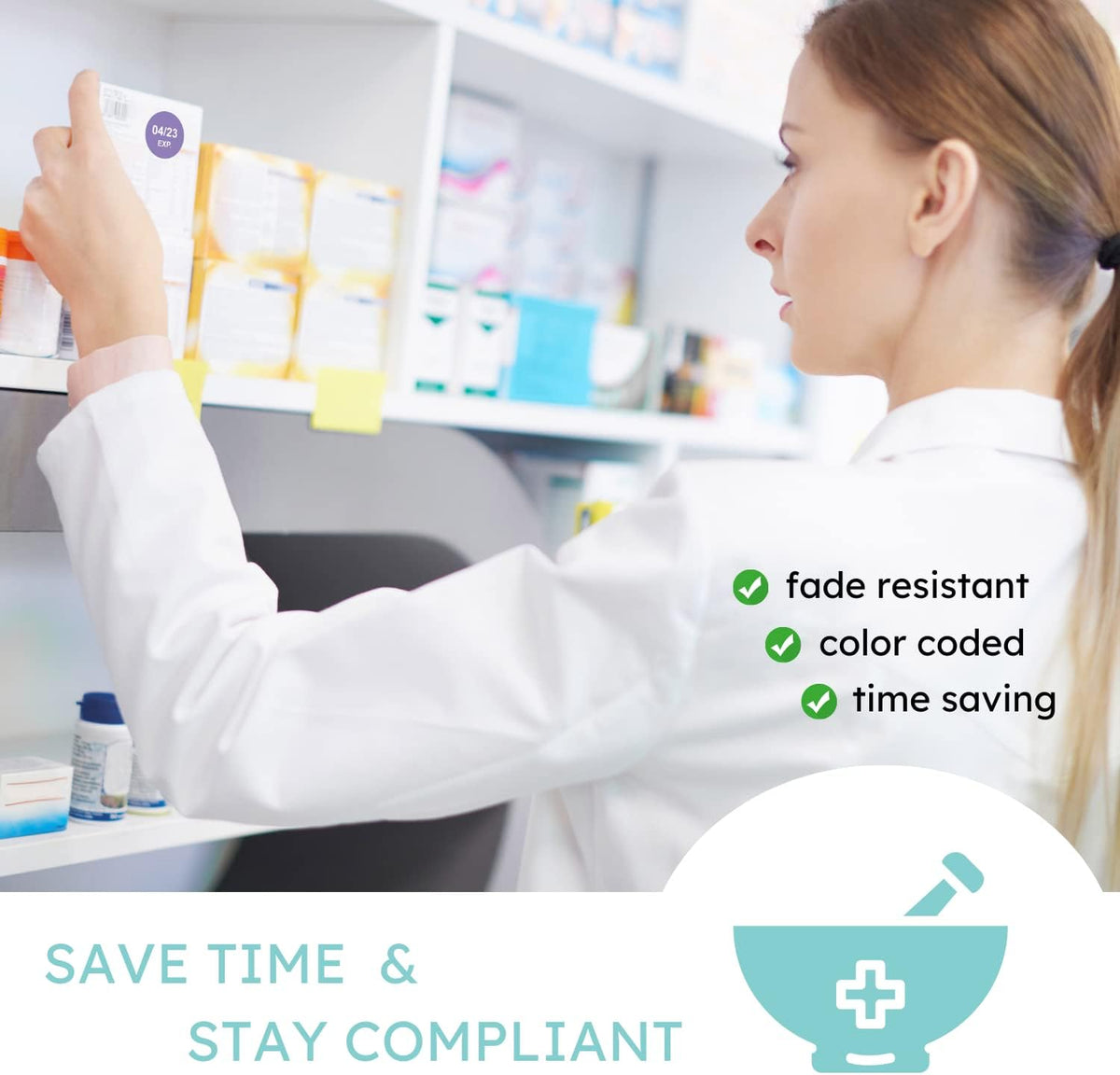 Expiration Dates Stickers System, 2027-2031 | 5 Year Supply, 480 Color Coded Labels, 2027-2031, Pharmacy Inventory & Chemistry & Food Management
