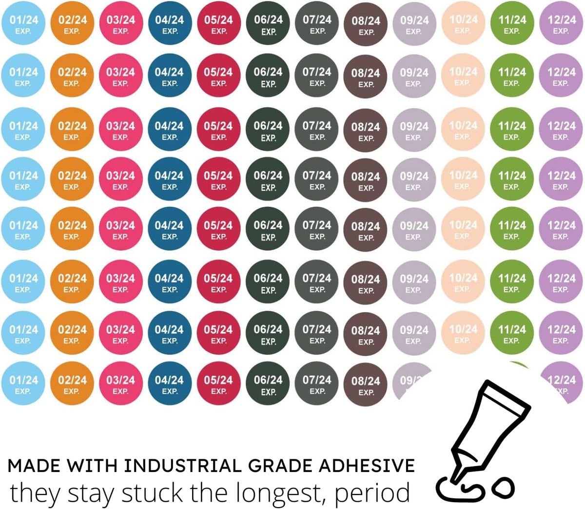 Expiration Dates Stickers System, 2027-2031 | 5 Year Supply, 480 Color Coded Labels, 2027-2031, Pharmacy Inventory & Chemistry & Food Management