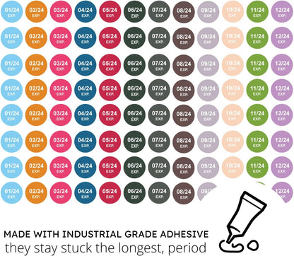Expiration Dates Stickers System, 2027-2031 | 5 Year Supply, 480 Color Coded Labels, 2027-2031, Pharmacy Inventory & Chemistry & Food Management