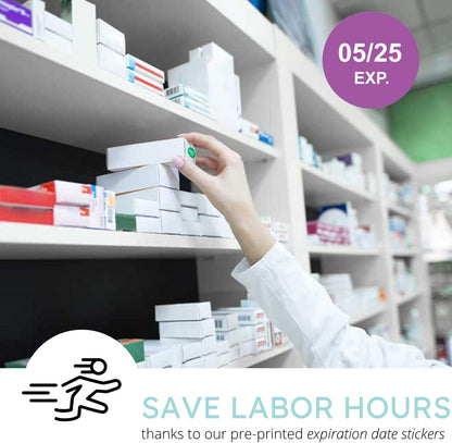 Expiration Dates Stickers System, 2027-2031 | 5 Year Supply, 480 Color Coded Labels, 2027-2031, Pharmacy Inventory & Chemistry & Food Management