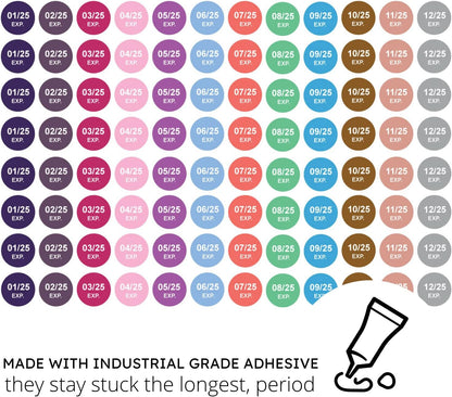 Expiration Dates Stickers System, 2027-2031 | 5 Year Supply, 480 Color Coded Labels, 2027-2031, Pharmacy Inventory & Chemistry & Food Management