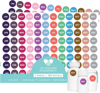 Expiration Dates Stickers System, 2027-2031 | 5 Year Supply, 480 Color Coded Labels, 2027-2031, Pharmacy Inventory & Chemistry & Food Management