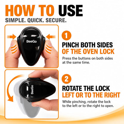 Oven Lock Child Safety, Heat Resistant No Drill Baby Proof Door Latch