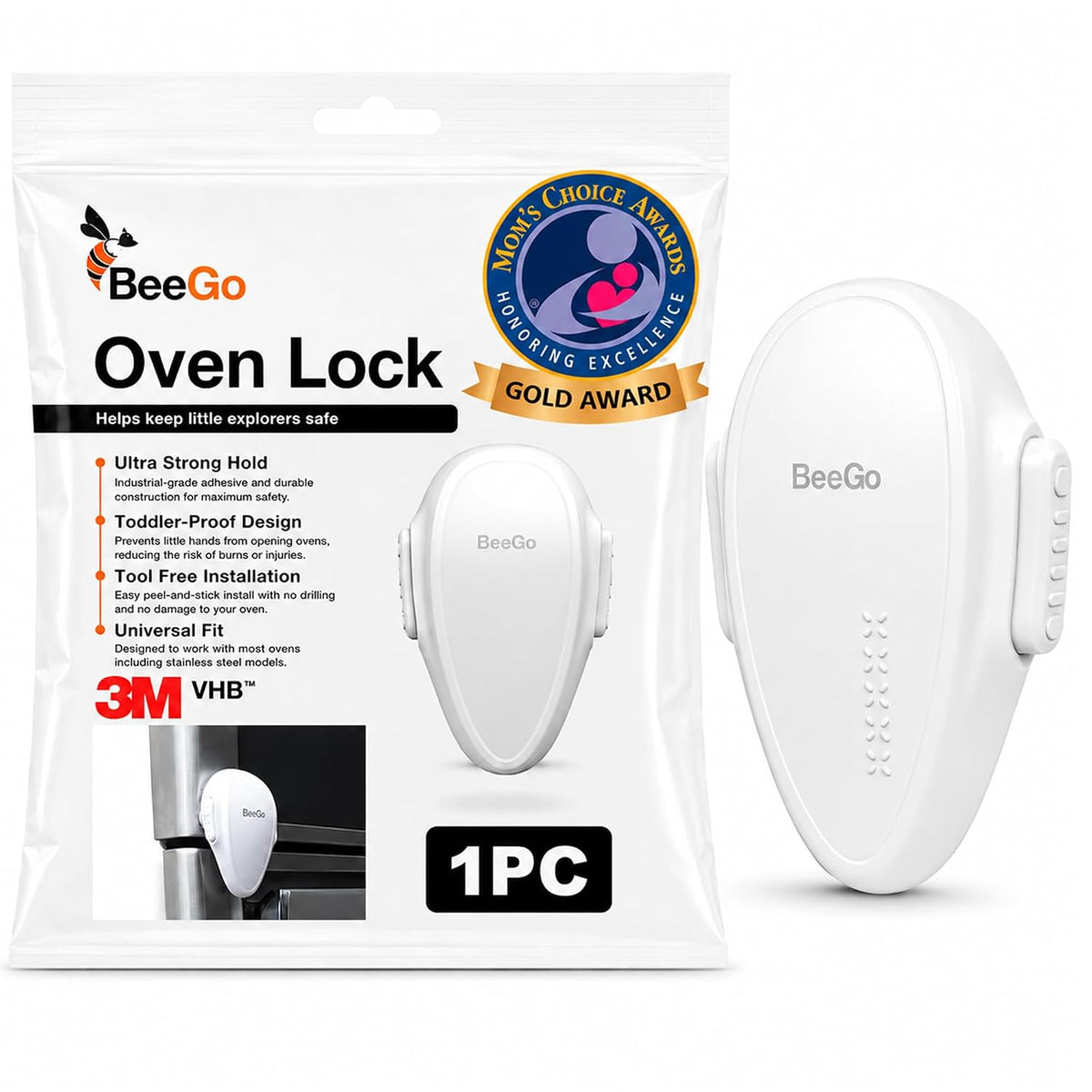 Oven Lock Child Safety, Heat Resistant No Drill Baby Proof Door Latch