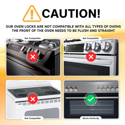 Oven Lock Child Safety, Heat Resistant No Drill Baby Proof Door Latch